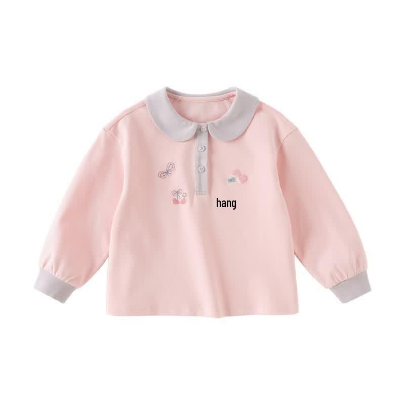 DAVE & BELLA Girls' Long Sleeve Polo T-Shirt