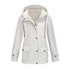 European and American Style Women's Hooded Windbreaker Coat, Fleece-lined, Waterproof, Suitable for Spring and Autumn.