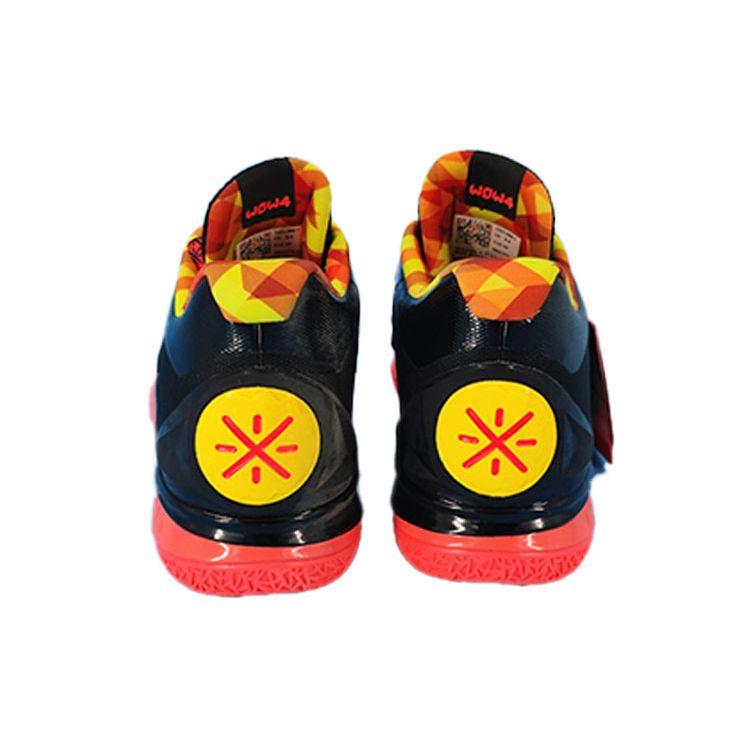 Li Ning Wade Way 4 Comfortable Shock Absorption Non-Slip Wear-Resistant Mid-Top Basketball Shoes Men sneaker Black Orange ABAL069-1