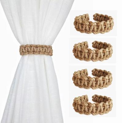 Handwoven Curtain Holders Retro Jute Curtain Tieback Holdback Curtain Strap Embrasse Rideau Home Decor Attache De Rideau