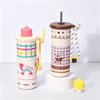 Water Bottle Star Float Thermos Cup Cartoon Outdoor Double Drinking Straw Water Cup Accompanying Cup