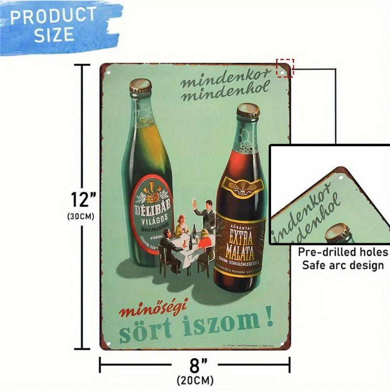 Pitture decorative in metallo a tema vino vintage per bar, ristoranti, cucine, rastrelliere per vino