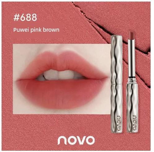 Novo Lipstick Recommended by Niche Brands Earthy Red-Brown, Vintage True Red, Deep Bean Paste Color, Vermilion Orange