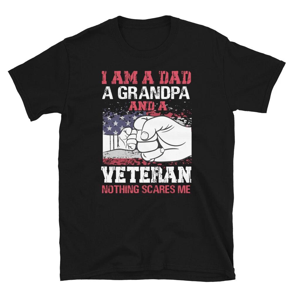 Soldier Honor Duty America Grandpa Veteran T-Shirt L