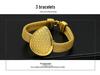24K Dubai Gold Bridal Jewelry Set: Necklace, Bracelet, Earrings, Ring for African Women