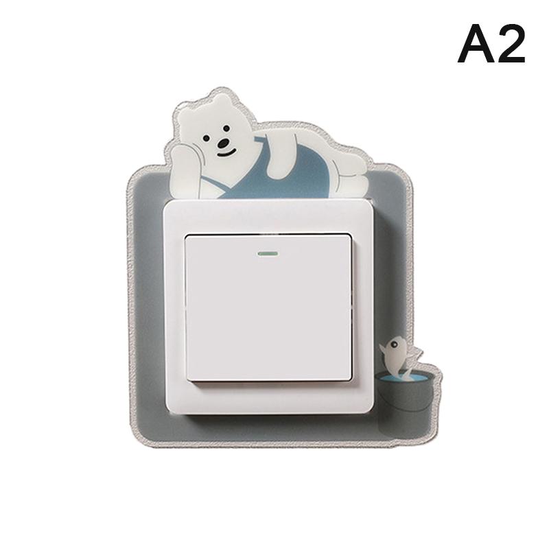 Luminous Animal Switch Sticker Cartoon Sticker Glow In The Dark Fluorescent Decoration Panda Switch Sticker Home Kid Room Decor