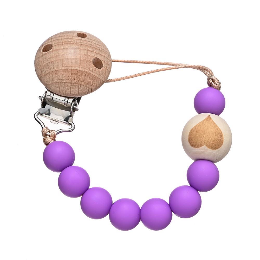 Chew Toys Shower Gift New Baby Pacifier Chain Clips Wood Pentagram Teether  Silicone Round Beads Teething Chain For Care Soother