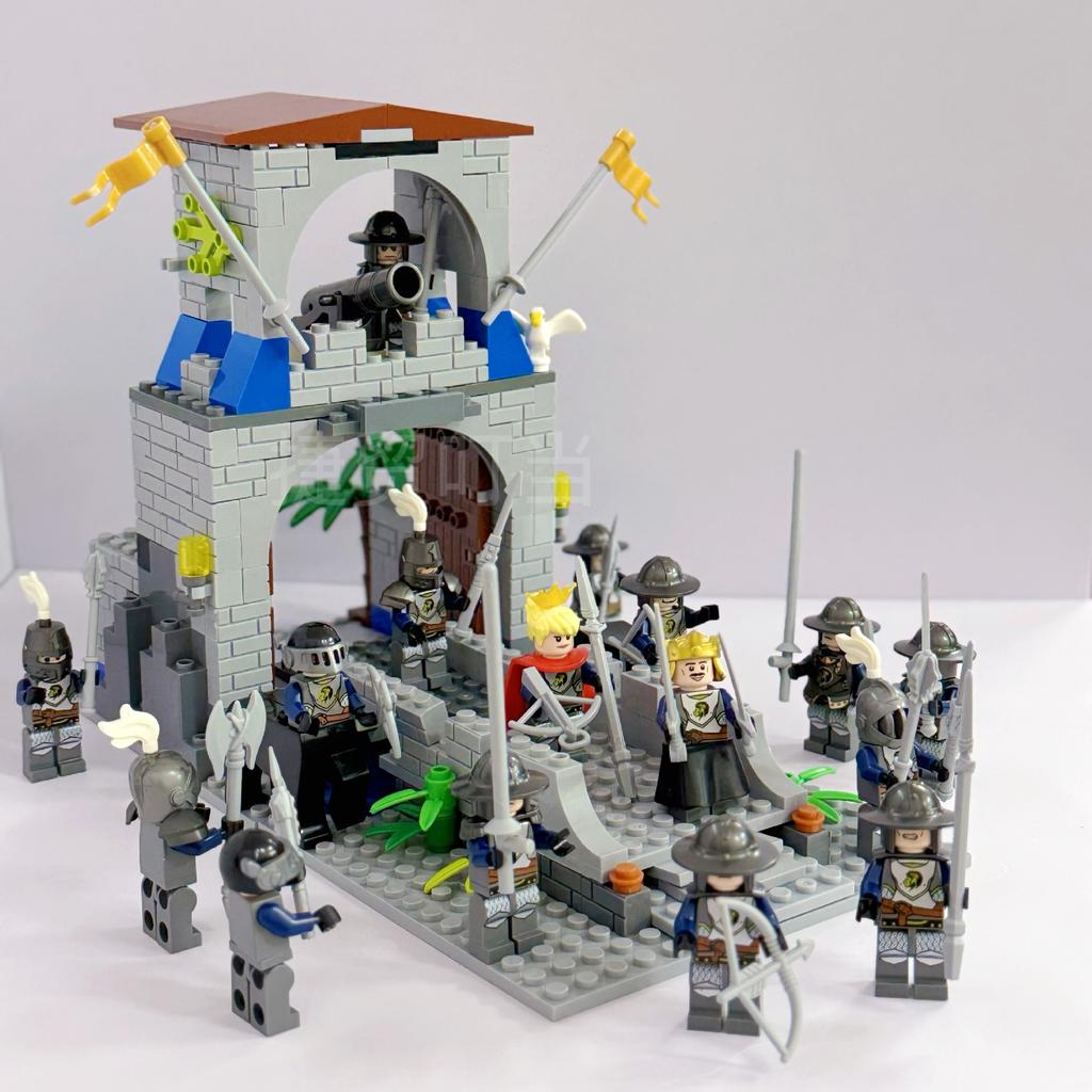 1602F Medieval Guardian Tower Building Bridge Miniature Military Building Block Model Toy