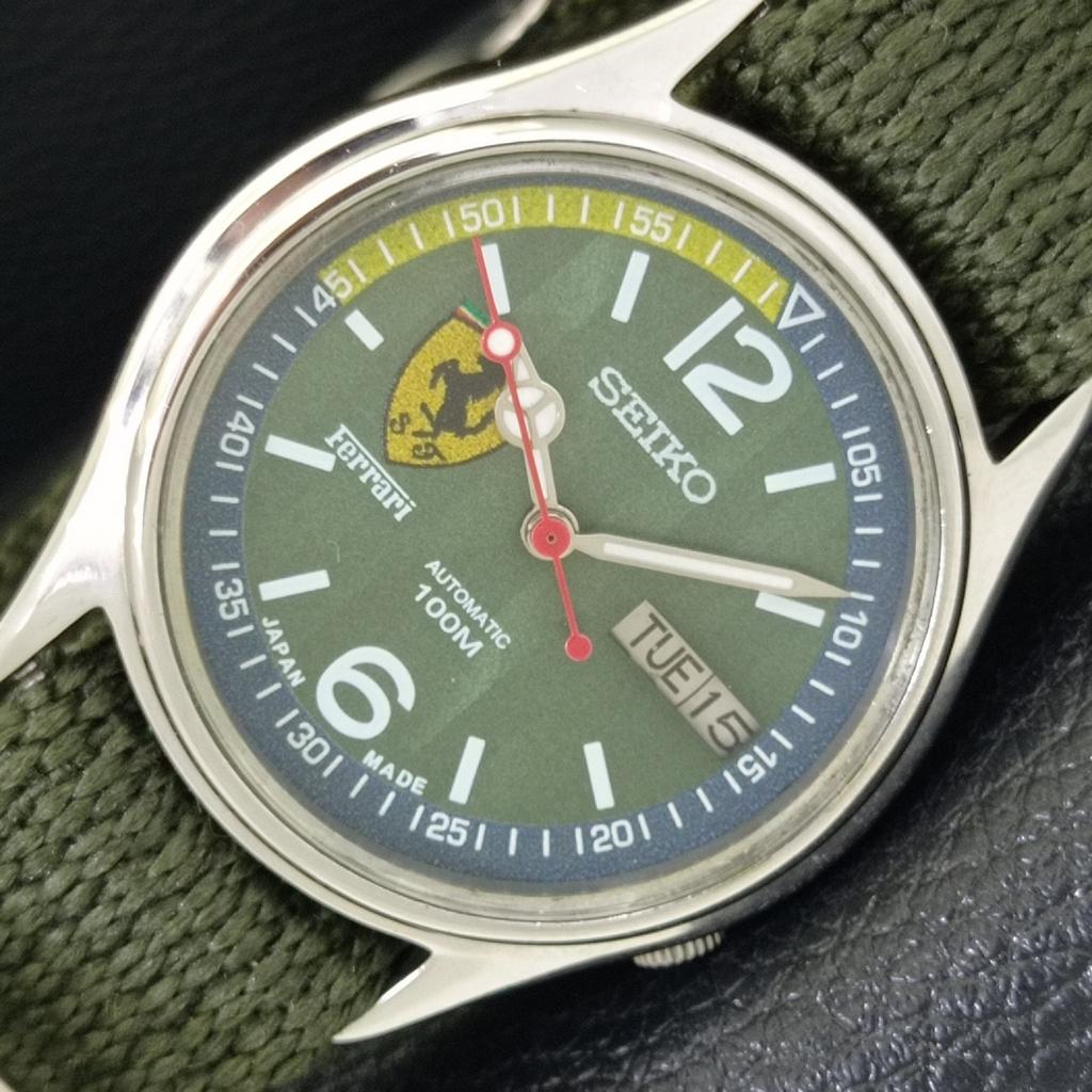 

AUTOMATIC VINTAGE SEIKO JAPAN 7009A MENS FERRARI DIAL WATCH a700447-5 R203-a700447
