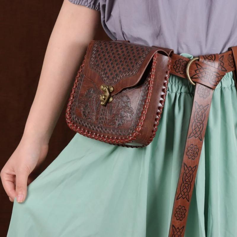 1pc Medieval Retro Waist Bag Viking Hanging Belt Coin Purse Knight Fanny Pack Portable Men Women Money Pouch Costume Props