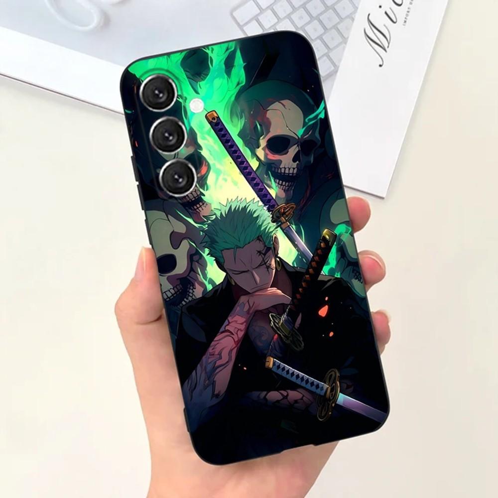 Anime Ones P-Pieces Zoro Phone Case For Samsung S25,S24,S21,S22,S23,S30,Ultra,S20,Plus,Fe,Lite,Note,10,9,5G Black Cover