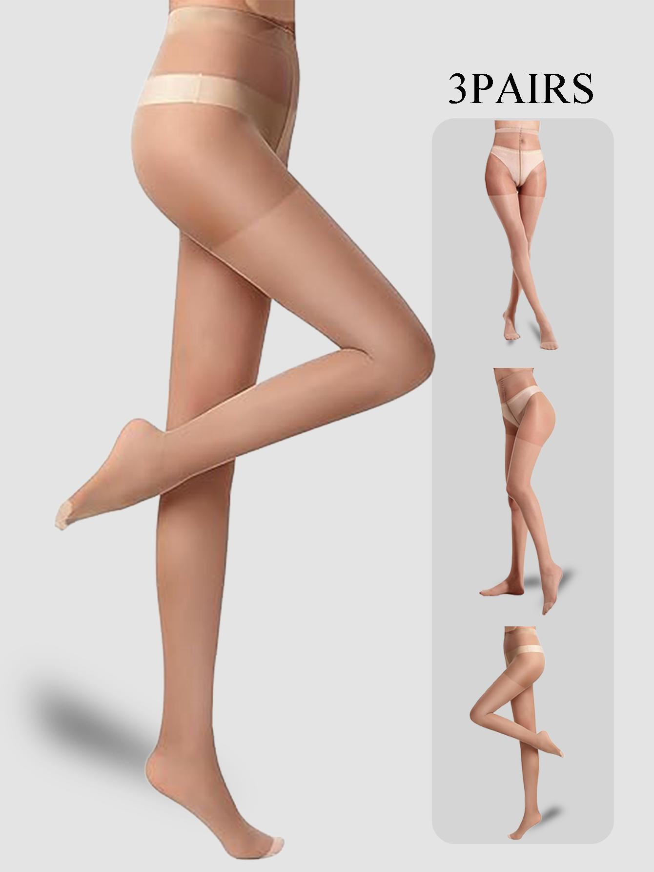 

Three-Pack Transparent Solid Color Ultra-Thin Stocking Summer Breathable Fashion Versatile Pantyhose S-M
