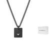 Emporio Armani Matte Black Cuban Link Fashion Eagle Pendant Necklace Men necklace EGS2941001