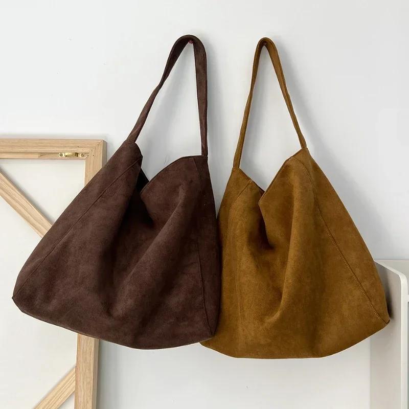 Women Underarm Bag Fashion Tweed Fabric Large Capacity Shoulder Bag Casual Handbag for Daily Office Use Solid Color Handbag