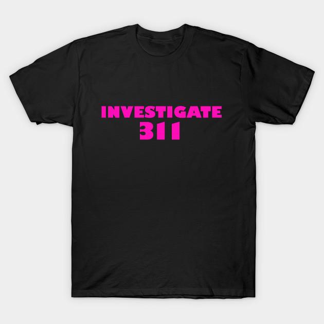 

Men Black Print T-shirt Investigate 311 No-Cut Transfer Paper Print Cotton Tshirt S чорний