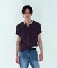 Noiseu Cotton Stripe Ringer Henley Neck - Dark Navy