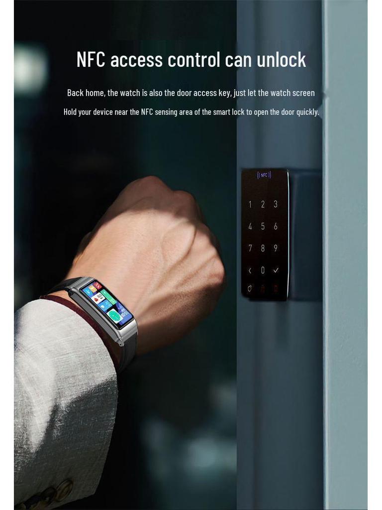 NFC Smart Bracelet with Bluetooth Earphones & Call Function, Two-in-One Smartwatch with Offline Payment Capability