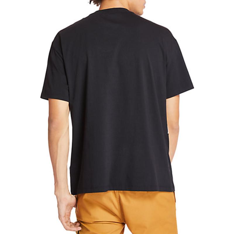 Timberland Color Block Round Neck Printed Short Sleeve T-Shirt Men Tops Black A22S1P56