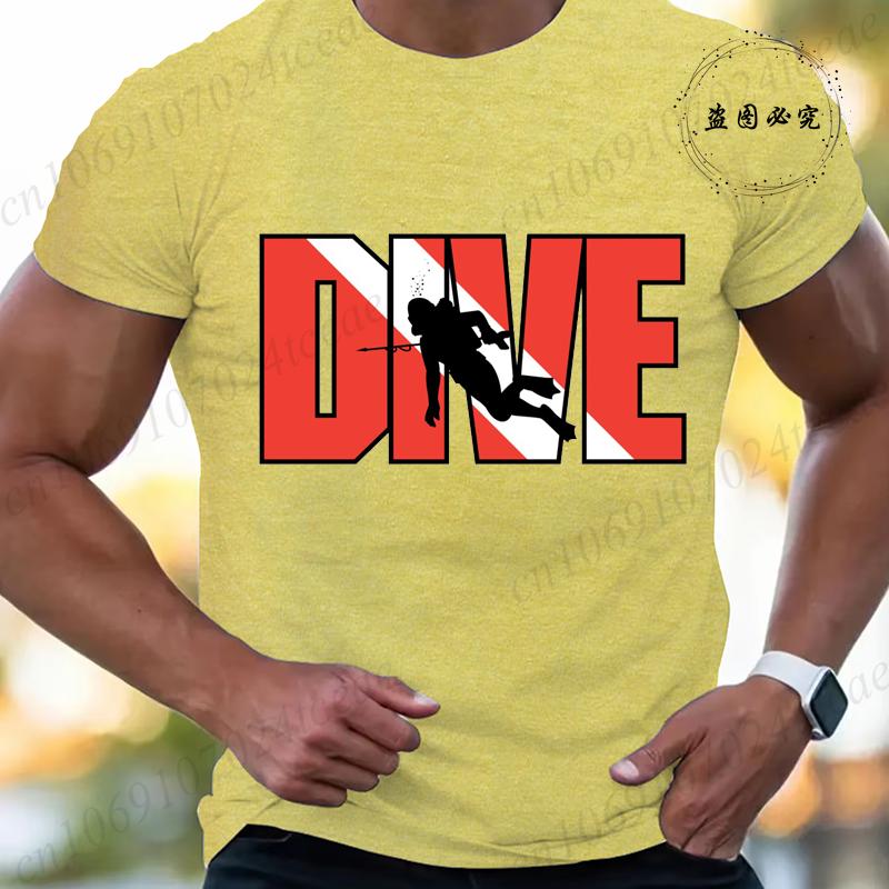 New Fashion T Shirt for Men Casual Short Sleeve Hip Hop Streetwear SCUBA Dive Print Tee Shirt Pullover Mens Women T-shirt Tops
