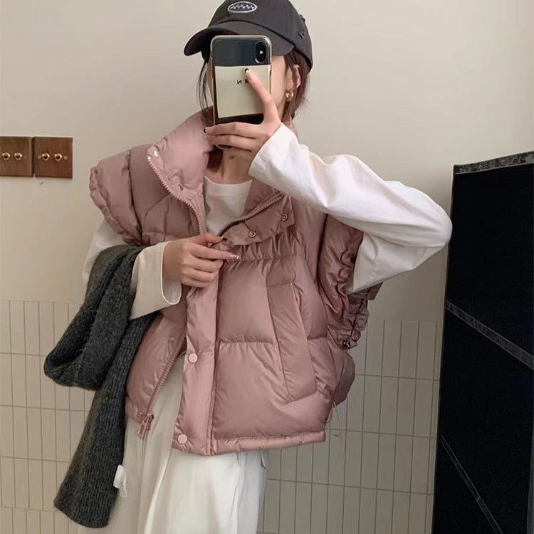 Autumn and winter new down vest women's bud cuff thermal vest vest white duck down jacket