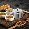 Stainless Steel Sugar Bowl with Lid Spoon Airtight Condiment Dispenser for Kitchen Counter Salt Pepper Soy Sauce Storage
