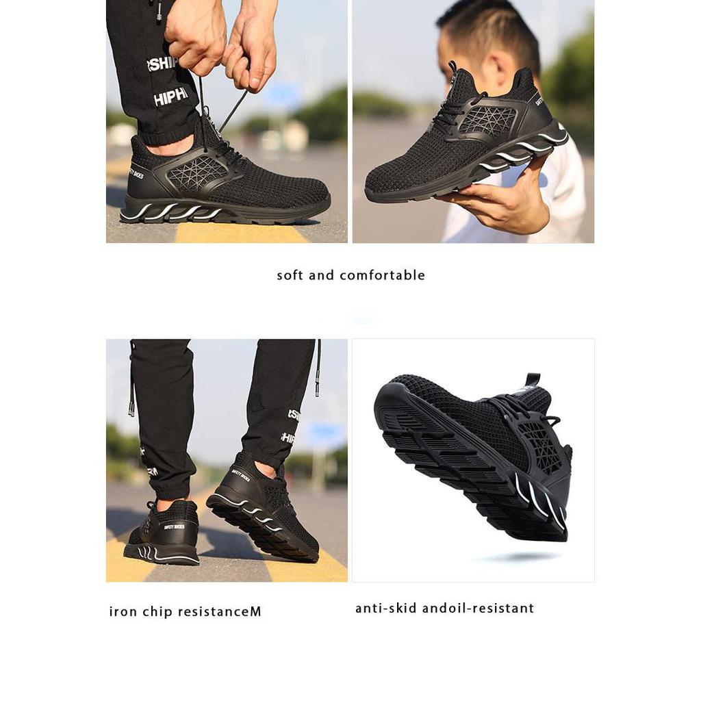 Border for Safety Shoes Men's European Standard Steel Head Anti-smashing And Anti-stab Safety Shoes Lightweight Breathable