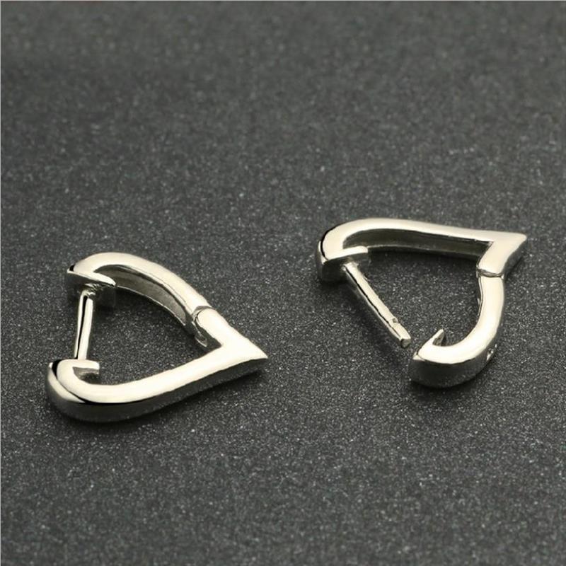 Cute Heart Girls Hoop Earrings Jewelry Lady Fashion 925 Sterling Silver Earring for Women Party Accessories Female Bijou