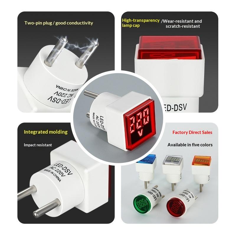 LED Digital AC Voltmeter Indicator High Precision EU Plug 50-500V Voltage Tester for Home Circuit Inspection