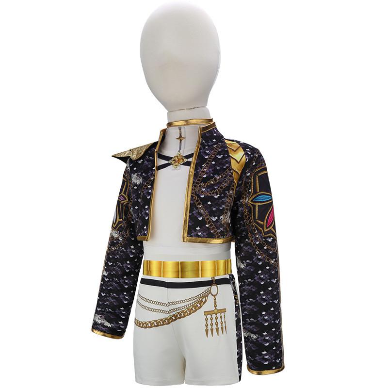 Kids Girls POP Singer Rumi Printing Party Cosplay Costume Children Super Star Stage Show Top Shorts Jacket Set Dress Up Halloween Outfit