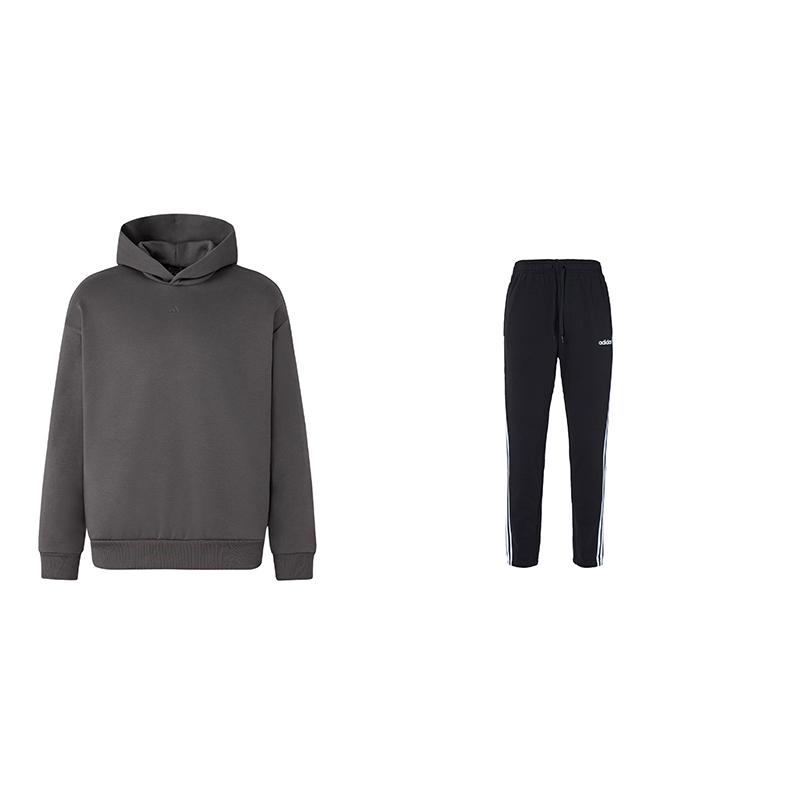 

Adidas Флисовые свободные трикотажные спортивные штаны с логотипом в стиле ретро и тремя полосками, комплект с капюшоном и толстовкой унисекс IX1964+DQ3093 M