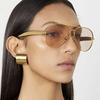 Ladies' Oversized Circular Pilot Fashion Glasses Large Square Gold Metal Retro Pilot Glasses Daily and Special Occasions Wear