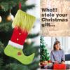 2025 Christmas Socks Long Haired Green Fur Grinch Elements Christmas Socks Candy Bag Christmas Pendant Gift Bag