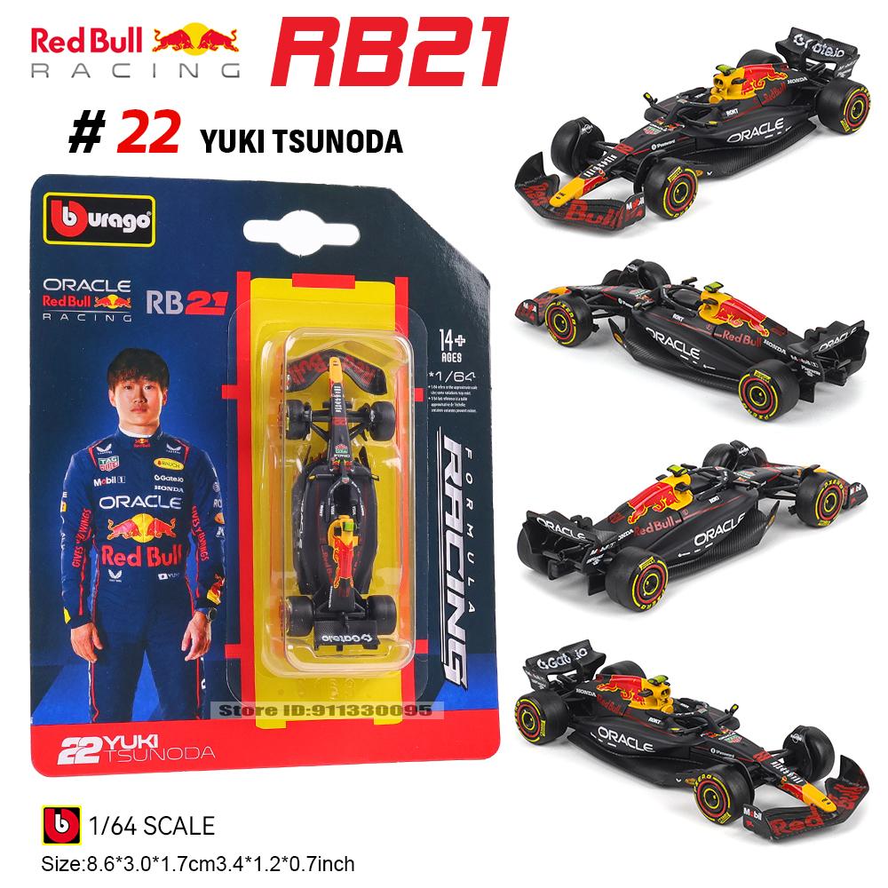 Ббураго 1:64 F1 Red Bull Racing Rb21 Japan Station #1 Ферстаппен #22 Юки Сплав Роскошный Автомобиль Литая Модель Автомобиля Серия Игрушек