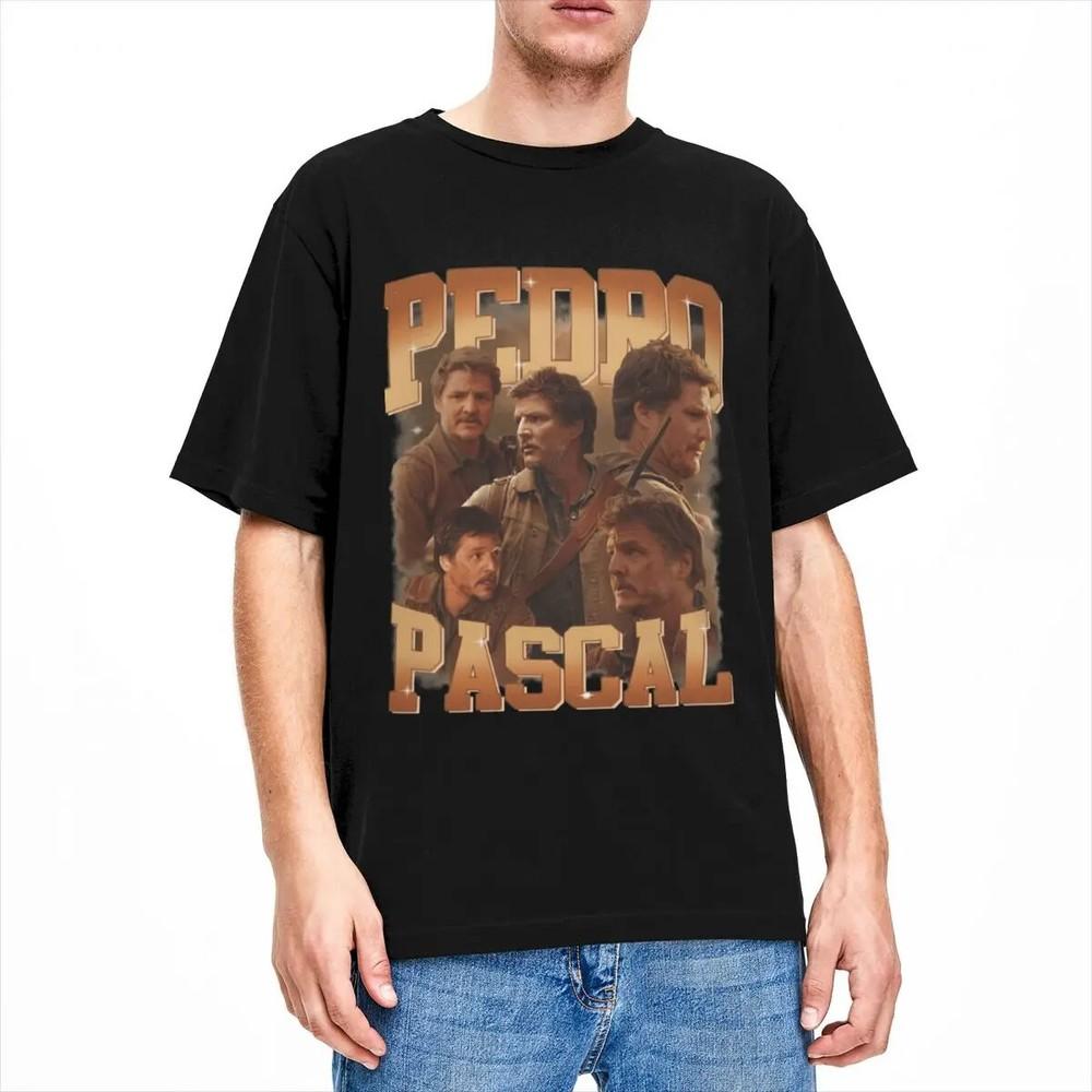 

2023 New Pedro Pascal Shirt Black Vintage Style Accessories Graphic Print Joel M Unisex T-Shirt L