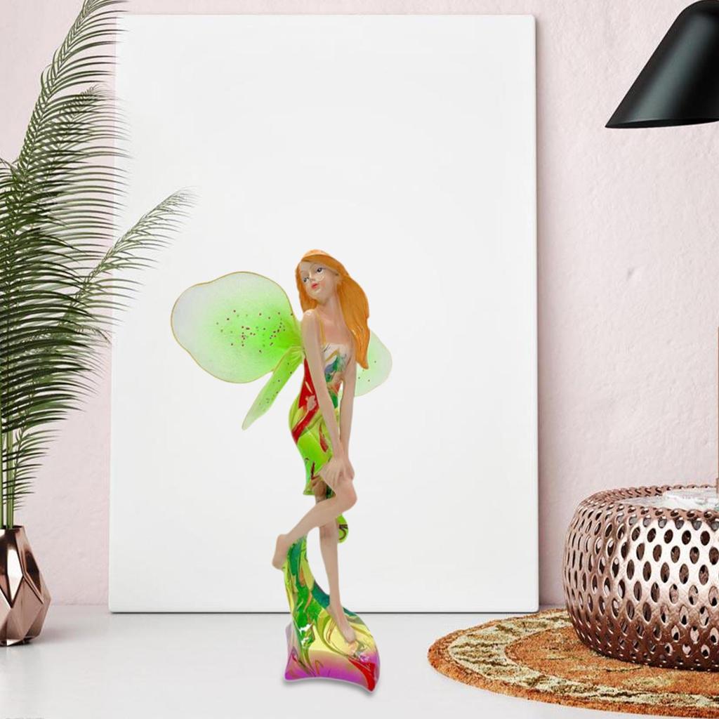 Fairy Garden Resin Figurine ,Girl Statue, Desktop Ornament, Decorative Cute Butterfly Elf Decor