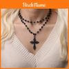 Collana Croce Gotica da Donna con Ciondolo in Lega e Accessorio Moda Stile Punk