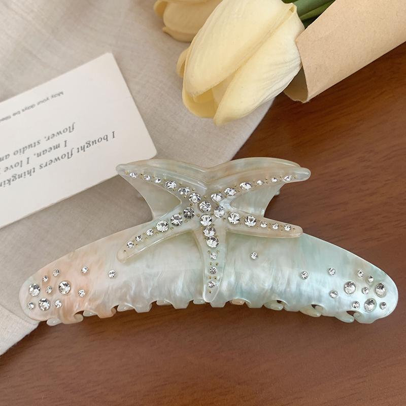 

Starfish Hair Claw For Women Rhinestone Acetate Claw Clip Vacation Jewelry Hair Clip Trendy Claw Clips Hair Accessories A1