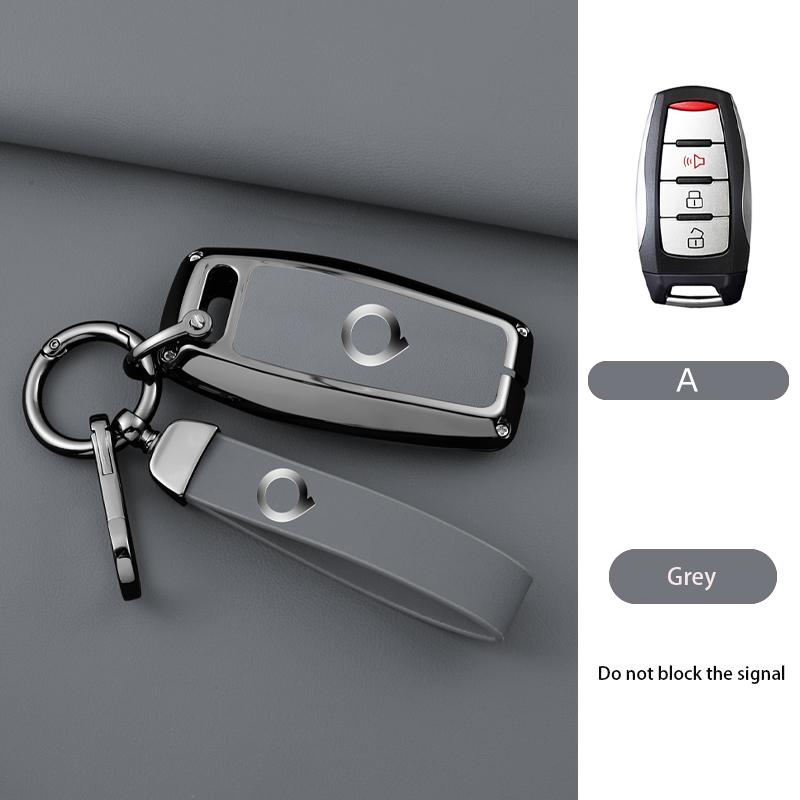 Zinc Alloy Genuine Leather Auto Smart Key Fob Cover Case Fit For Great Wall Cannon Series Power H6 Series Cannon Series P Series M4 Hover Series