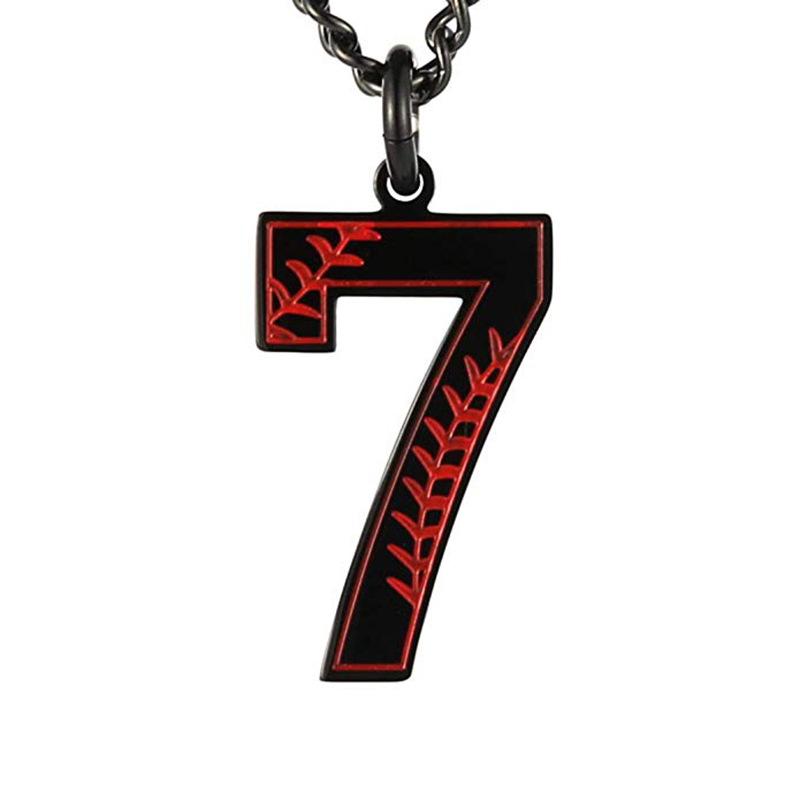 INS trendy stainless steel European and American fashion outdoor digital baseball necklace men's accessories titanium steel pendant