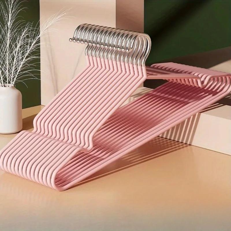 Metal Clothes Hangers, Anti-Slip Heavy Duty Space Saving Hangers for Closet Organization, Garage, Boutique & Home Use