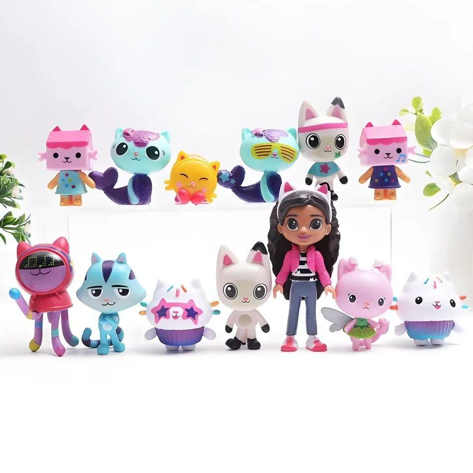 13pcs Gabi Dollhouse Party Anime Accessories Handmade Dollhouse Children's Toy Cat Doll PVC Model Ornament Birthday Gift
