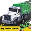 Remote Control Sanitation Vehicle Charging Children's Dump Truck Toy, RC Remote Control Truck Toy with Light/sound Effects