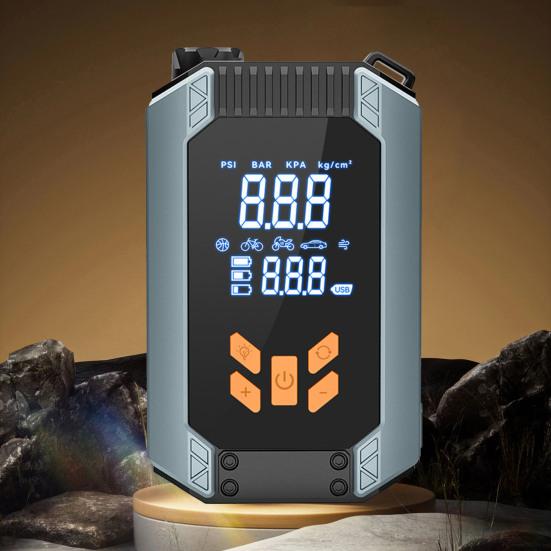 Emergency Versatile Tire Inflator Air Pump with Digital Display Pressure Detection Rechargeable 150PSI Tire Inflator Portable Air Compressor