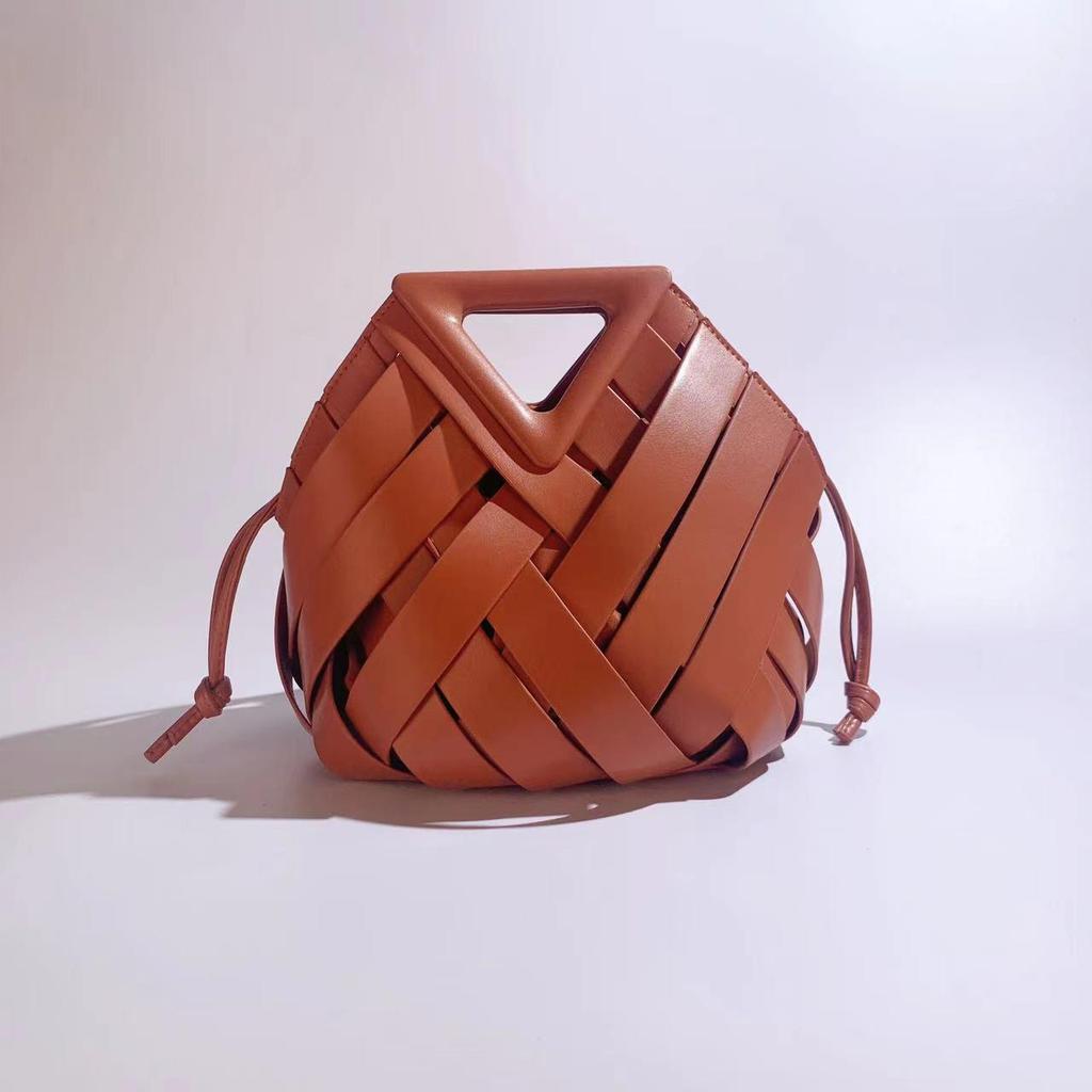 2025 Women's Woven Basket Bag - Large Capacity Birdcage Handbag, Shoulder & Crossbody, Hollow Design