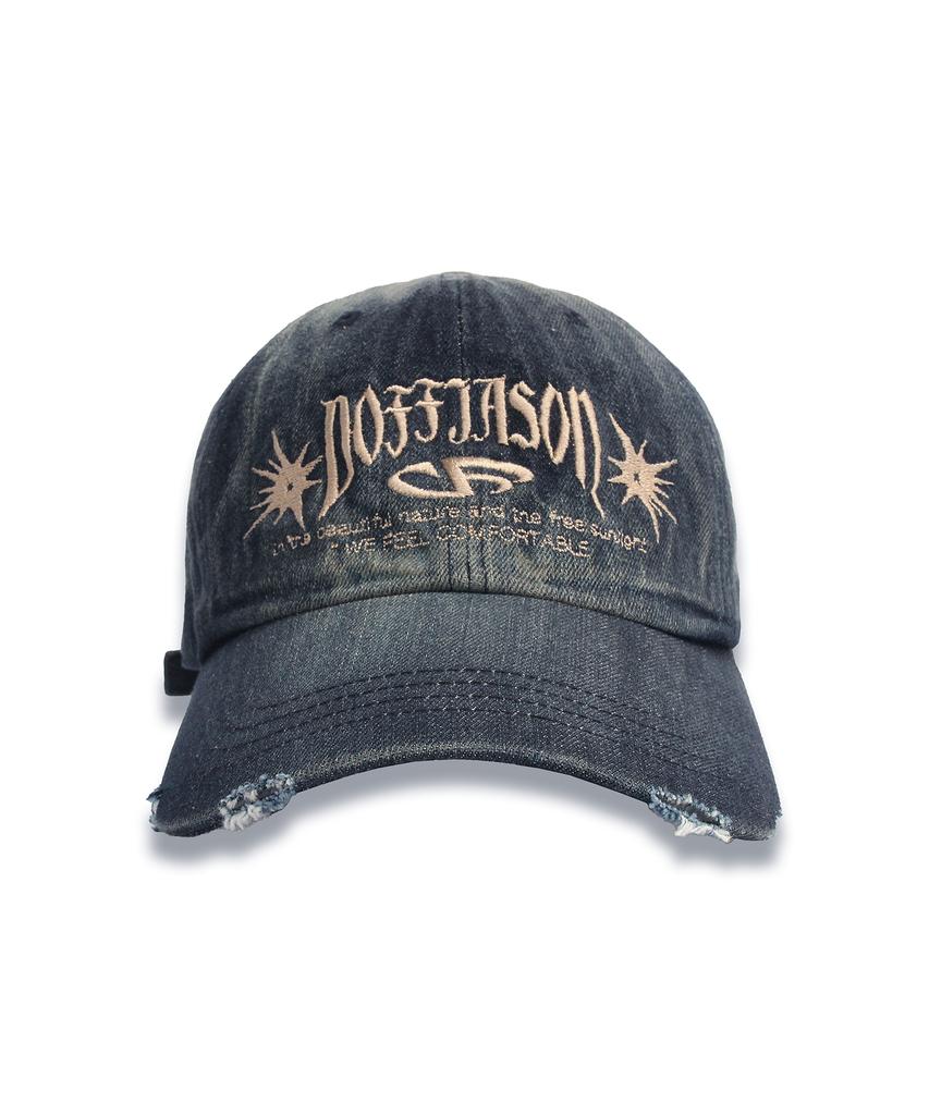 DOFFJASON Vintage Washed Denim Ball Cap Indigo