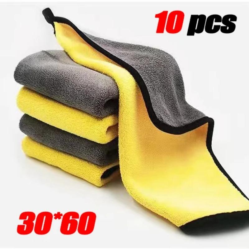 10Pcs Extra Soft Car Wash Microfiber Towel 30x30/60CM Car Cleaning Drying Cloth Hemming Car Care Cloth Detailing Car Wash Towel