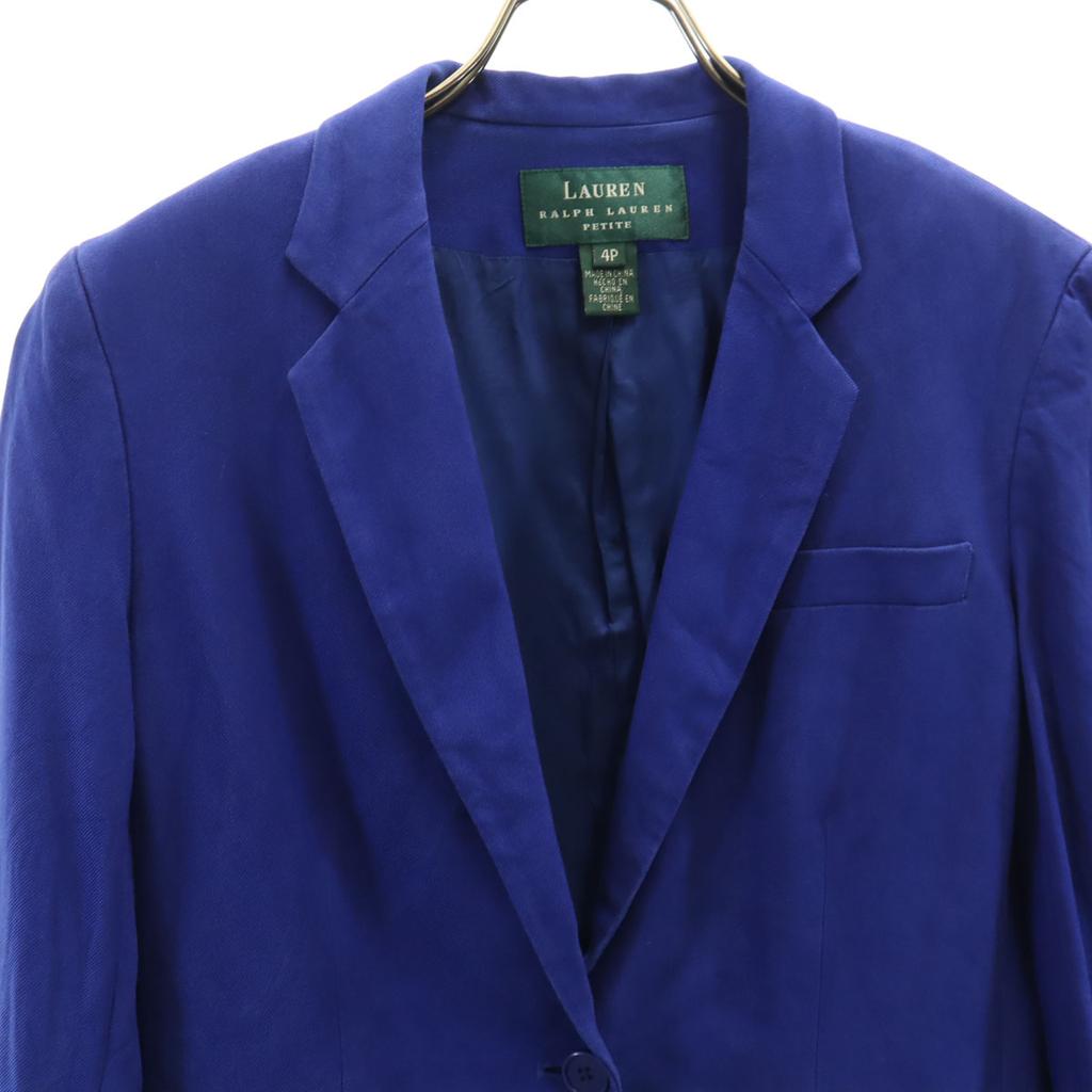 LAUREN RALPH LAUREN PETITE 100% Seide Jacke 4P Blau Damen Gebraucht