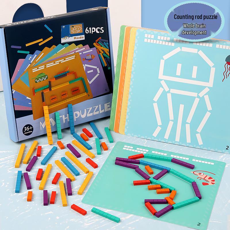 Colorful Arithmetic Sticks Puzzle: Early Education Logic Game for Children