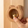 Solid Wood Cat Wooden Doorbell Wall Hanging Door-sucking Doorbell Unique Entrance Chime  Office