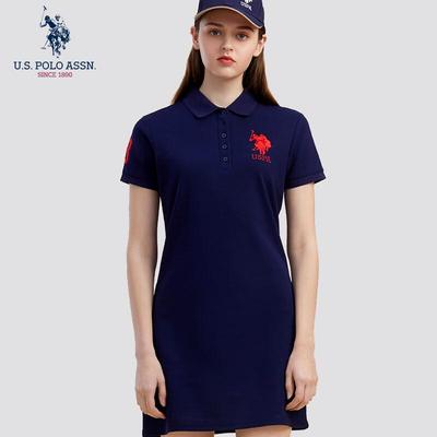 Robe Polo Casual à Manches Courtes et Coupe Trapèze pour Femme